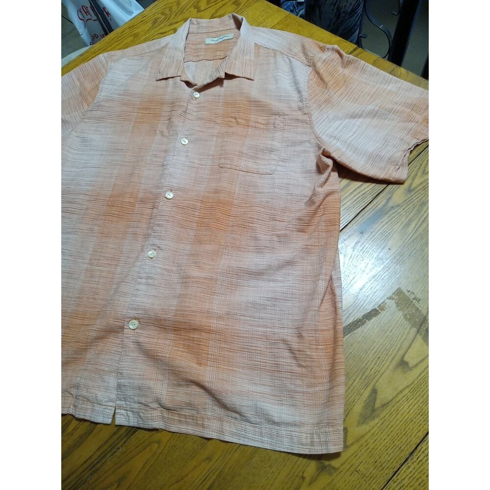 TOMMY BAHAMA Shirt Mens XXXL 3XL Orange Brick Creme Preowned Summer Spring Used - Picture 2 of 7